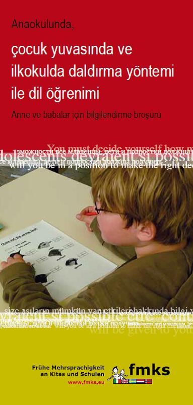 Flyer TÜRKISCH çocuk yuvasında ve ilkokulda daldırma yöntemi ile dil öğrenimi